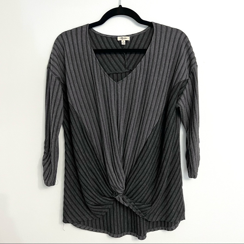 Lily Star Grey Twist Front Top Size M